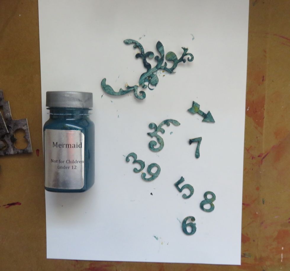 Paint more chipboard with Mermaid paint.