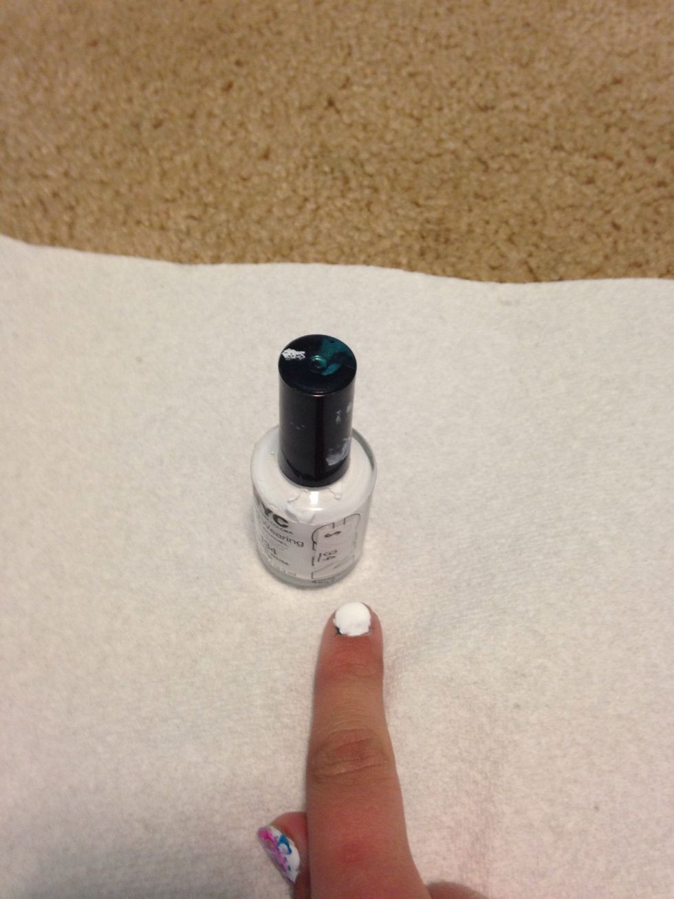 Paint nail color of choice. (White works best)