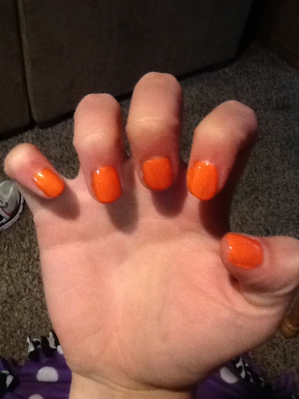 Paint nails a base coat. Any color you like