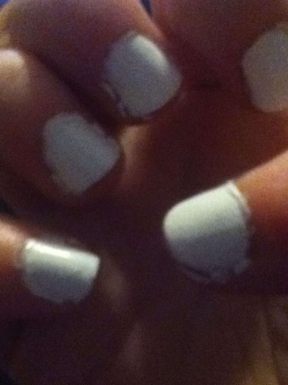 Paint nails white, let dry completely.
