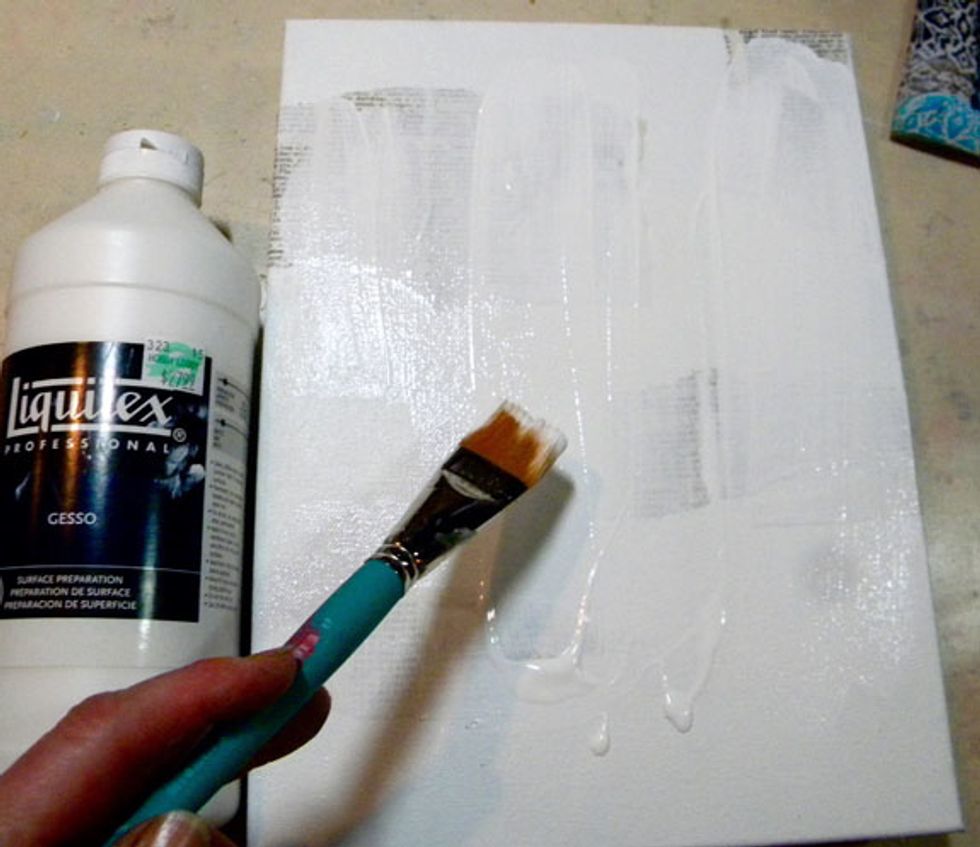 Paint on a thin layer of gesso.