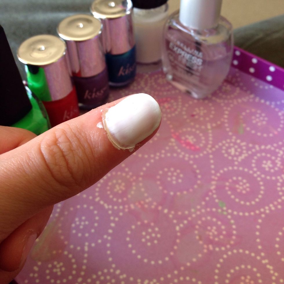 Paint on a white base coat.