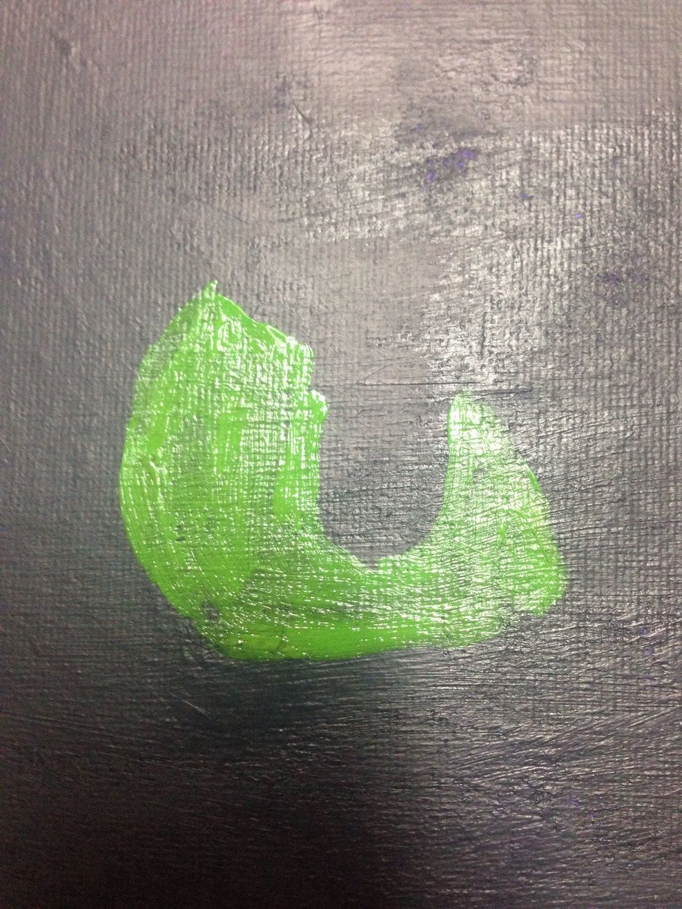 Paint one eye as an example for the other, then paint the second