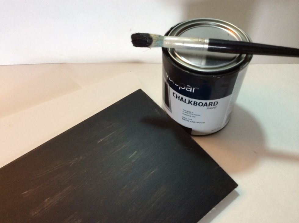 Paint one foam core pane with chalkboard paint. (It will take at least 2 coats).