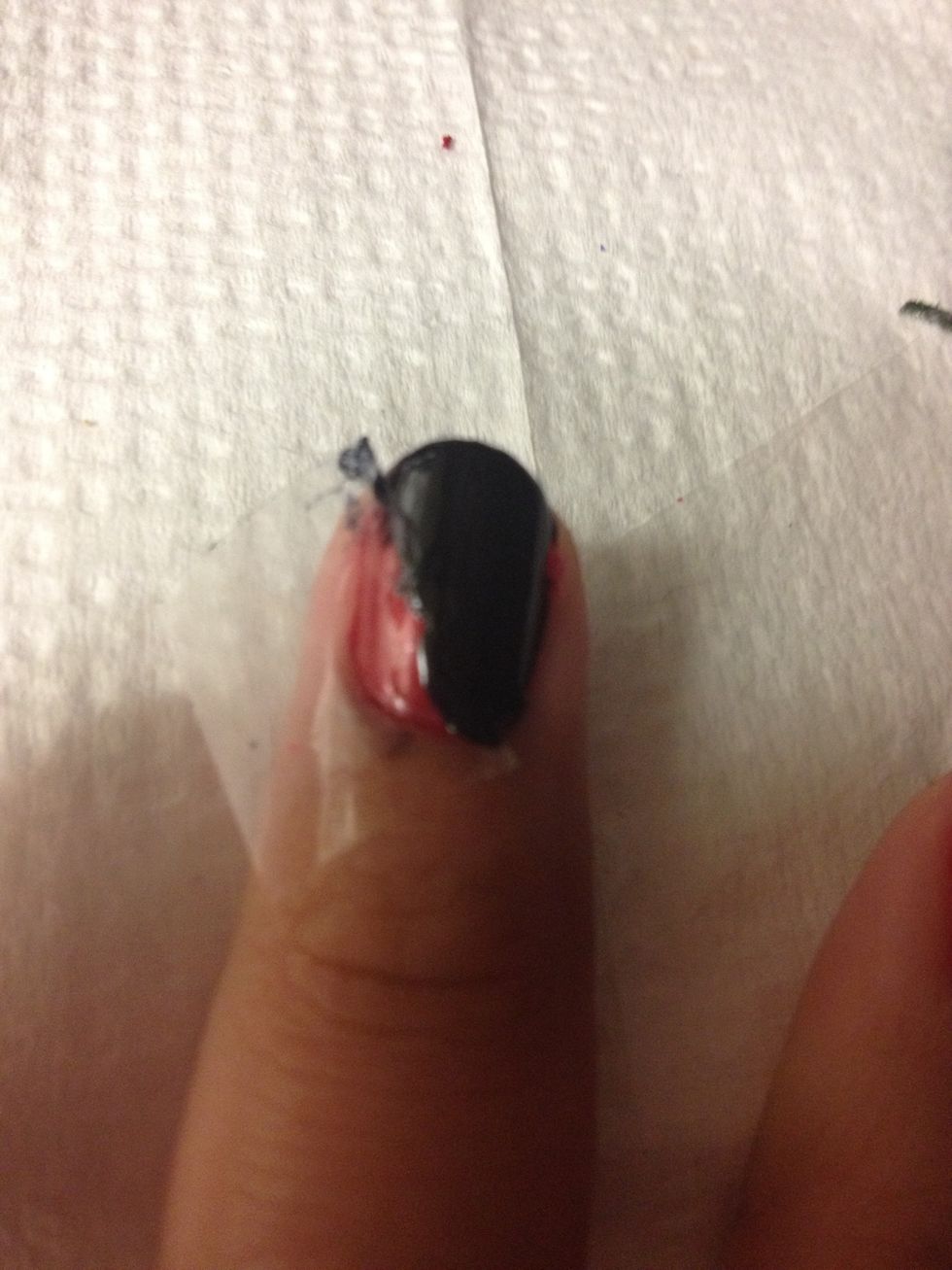 Paint one side black and still wet peel the tape off