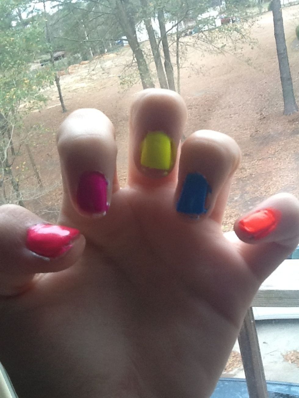 Paint over the white with your colors and you're done!