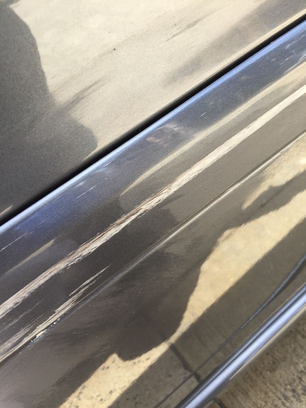 Paint scratches on car door