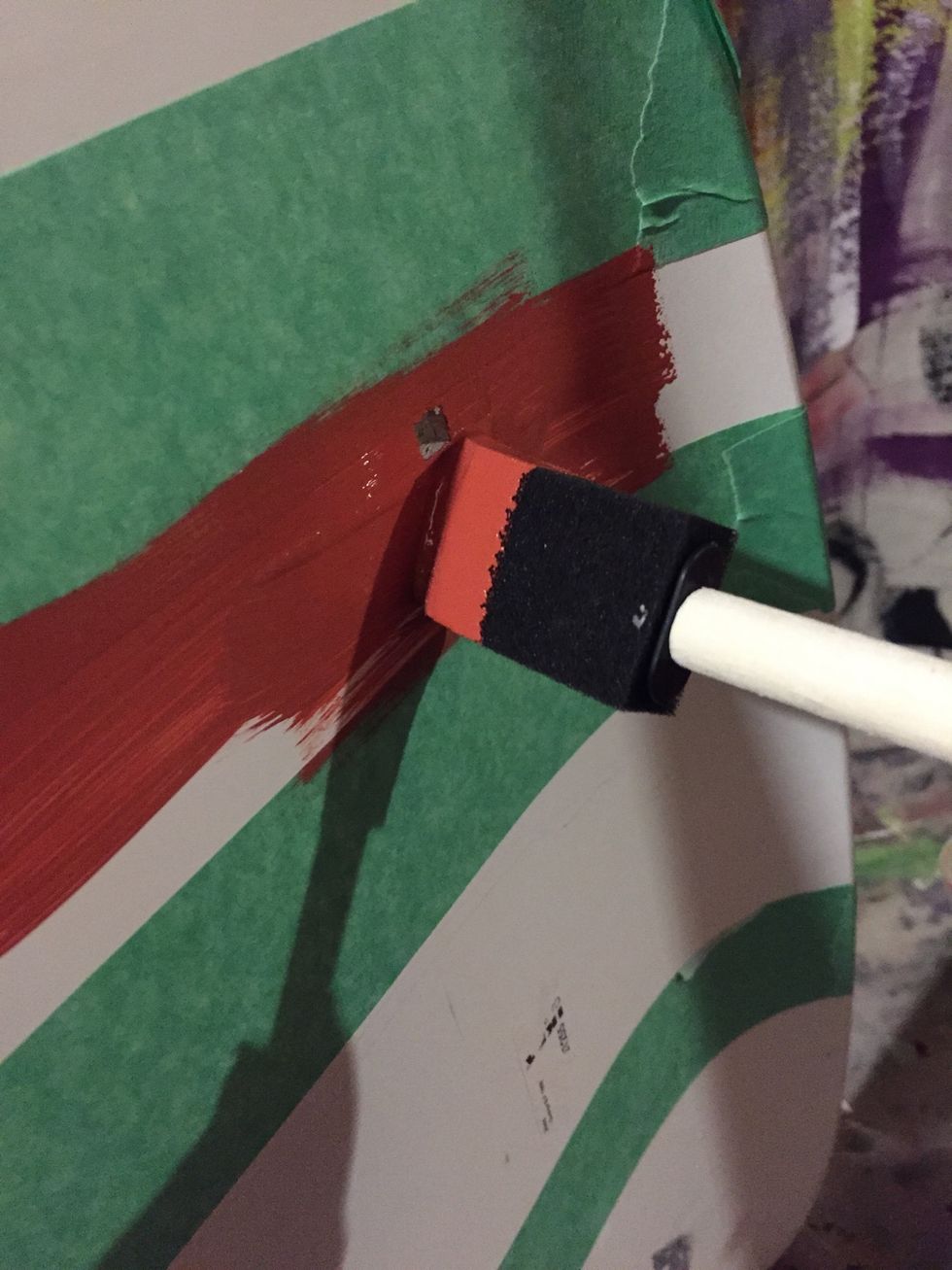 Paint the areas you want. (Secretly hope for straight edges.)