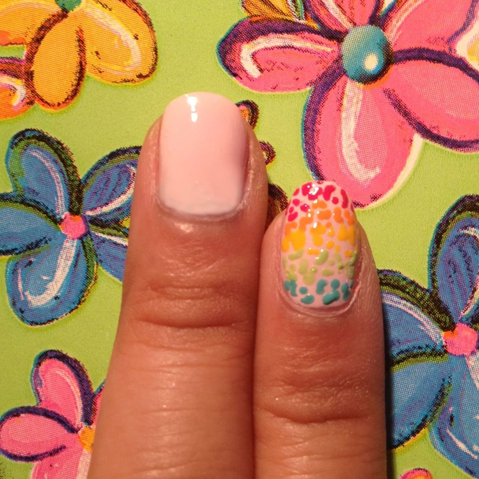 Paint the base pale pink. I wish I did white, but I didn't have it with me at the time.