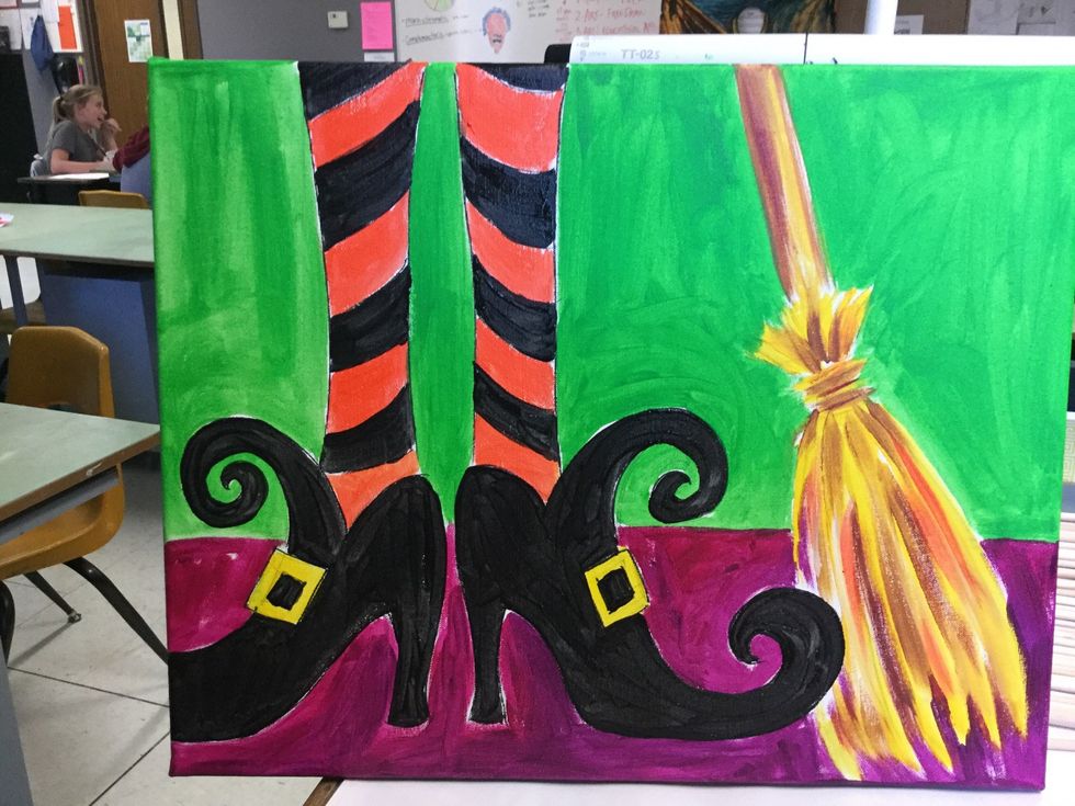 Paint the boots black.