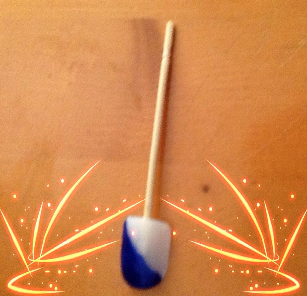 Paint the bottom half blue.