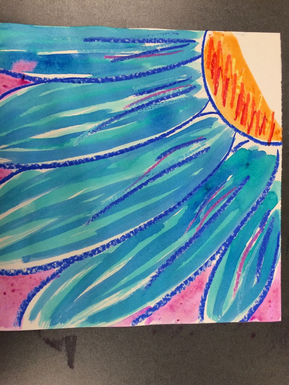 Paint the center of the flower.