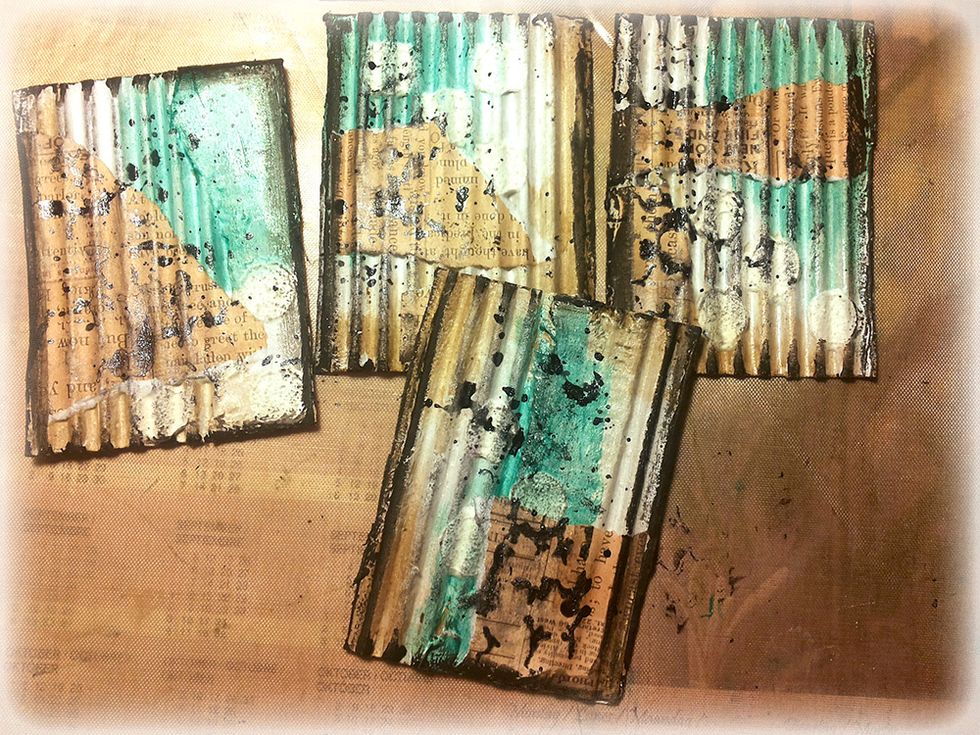 Paint the edges of each card with the Black Licorice Gelato.