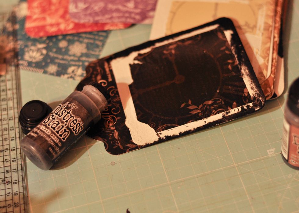 Paint the edges of tags with Distress Stain