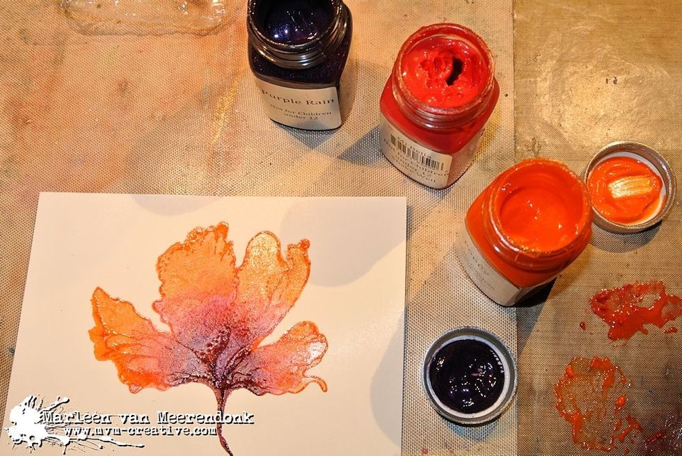 Paint the flower and blend the Sorbet colors.