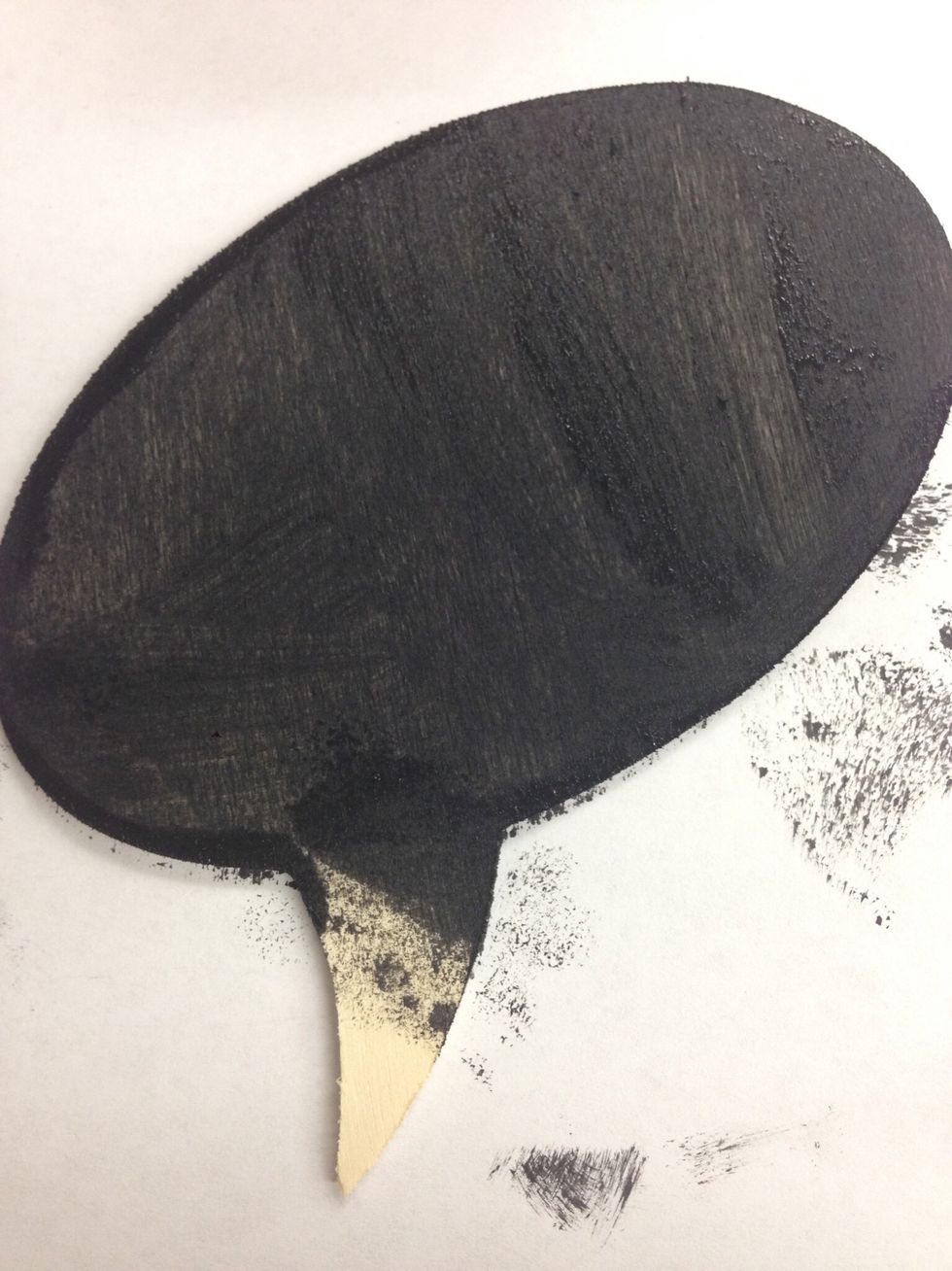 Paint the front side of the quote bubble with chalkboard paint.