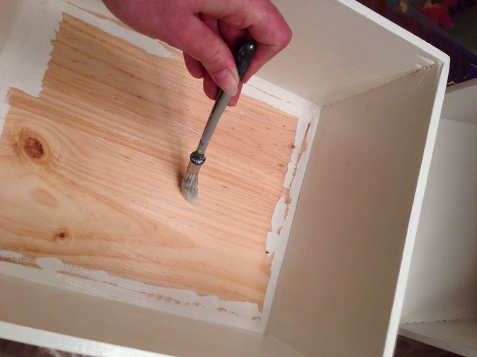 Paint the glue on the inside of the box.