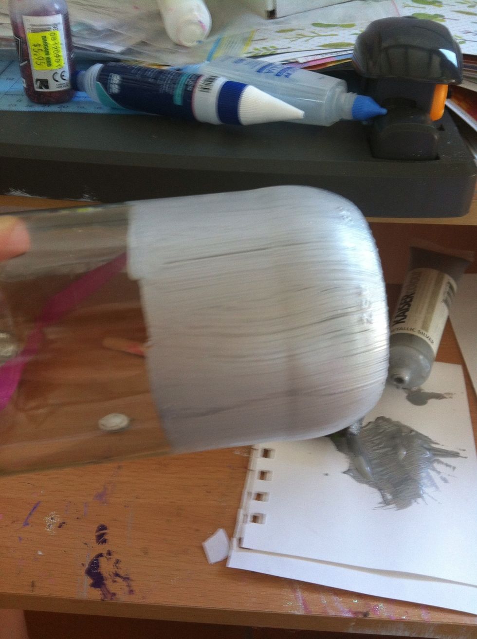 Paint the jar silver or any other colour you wish