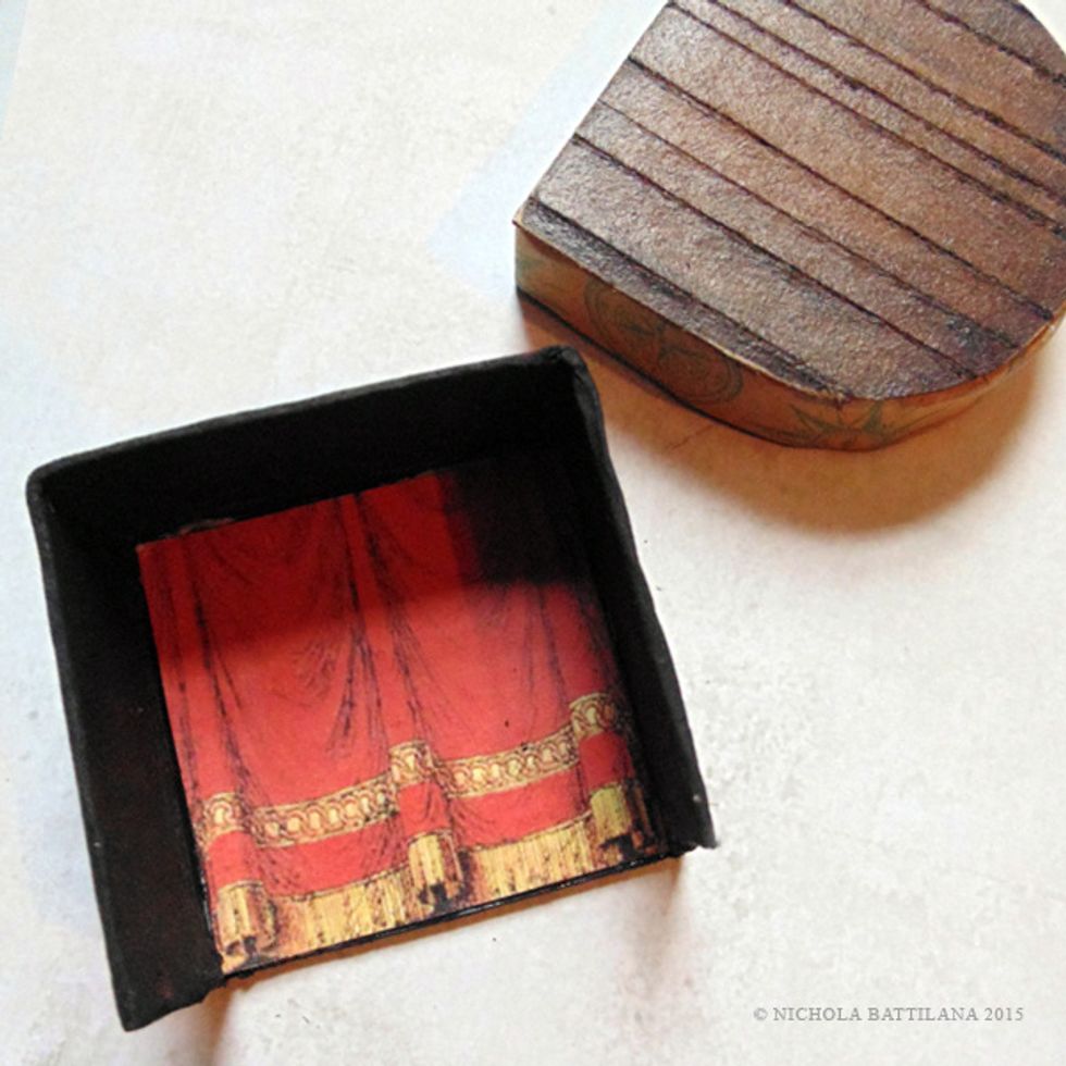 Paint the larger piece black. Add a backdrop to your scene. This one is from this collage sheet http://bit.ly/1M5FwAg