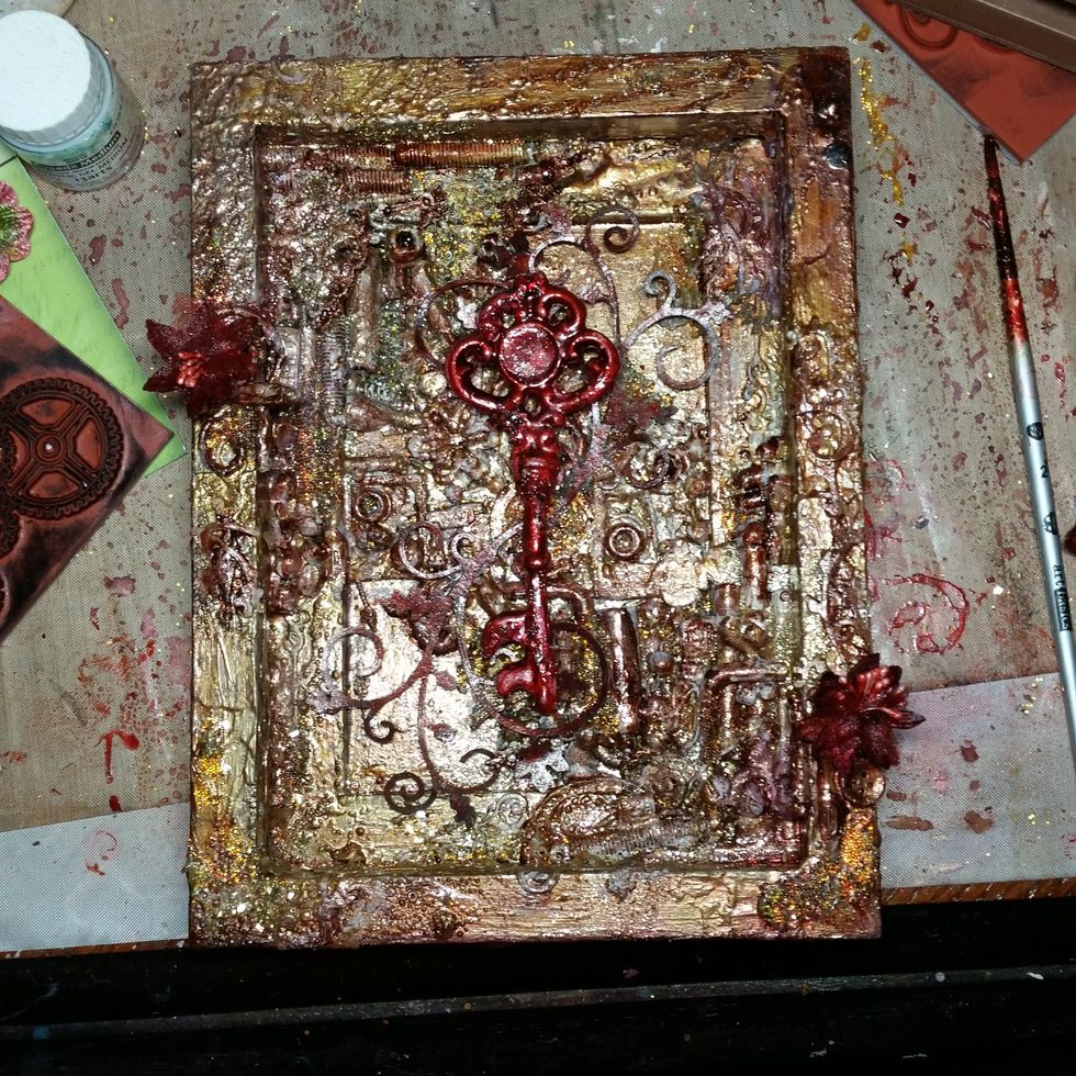 Paint the red flowers on the sides in Roses R Red to help them pop.