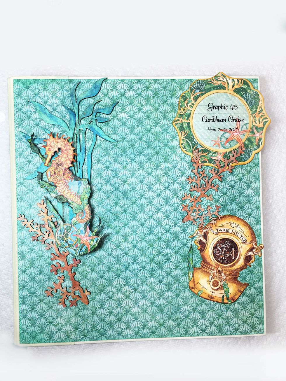 Paint the seahorse with matte medium to strengthen and then use pop up foam to adhere where shown.