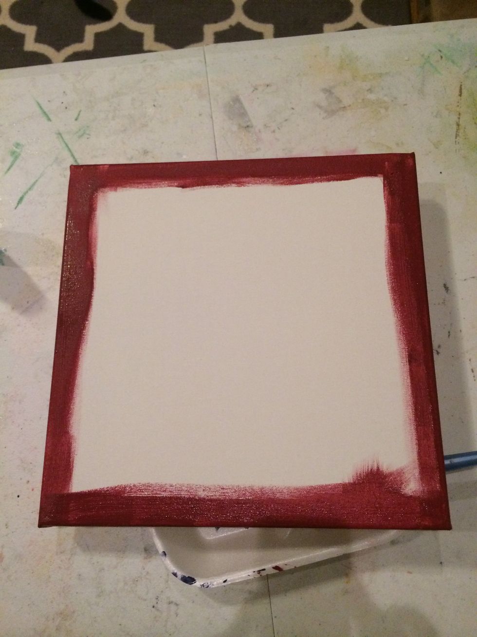 Paint the sides and edges with acrylic paint.