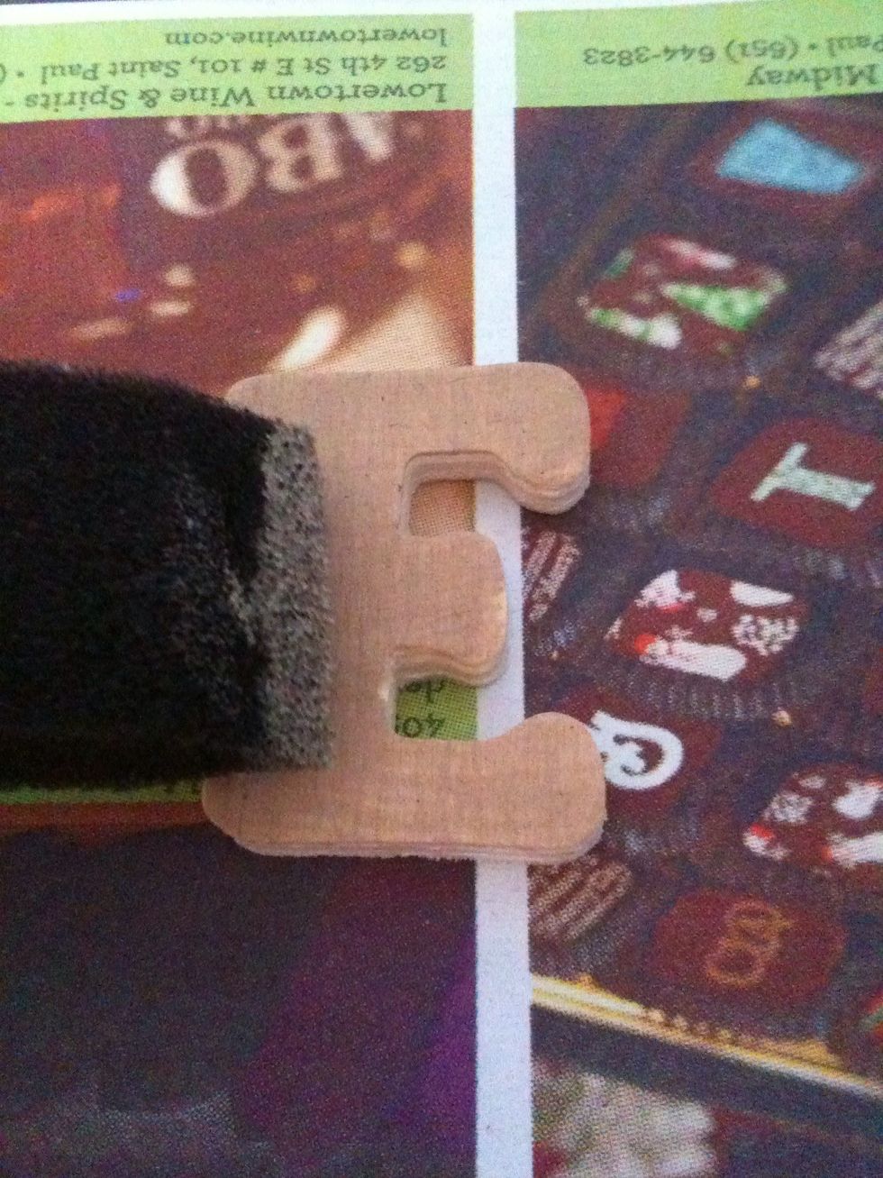 Paint the smaller letters in another color. These take more coats because they are more absorbent.