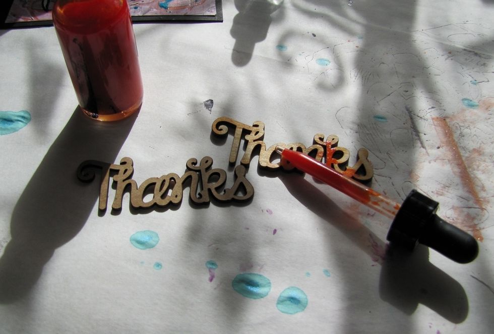 Paint the words with Radiance Minx. Using Wooden and chipboard words from Melissa Frances.