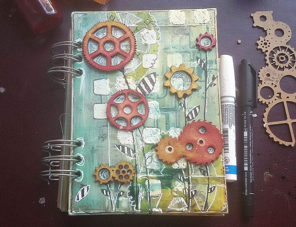 Paint them with Minxs: Indulgence and Allure to create flowers ;) Add some doodle steams and leaves. Create more doodling here and there if you like it.