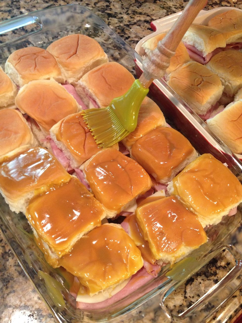 Paint this over the rolls and bake at 350\u00b0 for 15-20 minutes