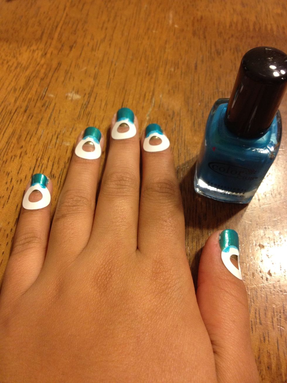 Paint top part blue.