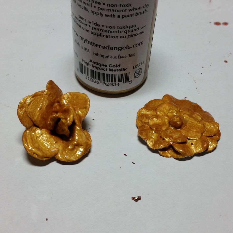 Paint with 2 coats of Tattered Angels Antique Gold paint.