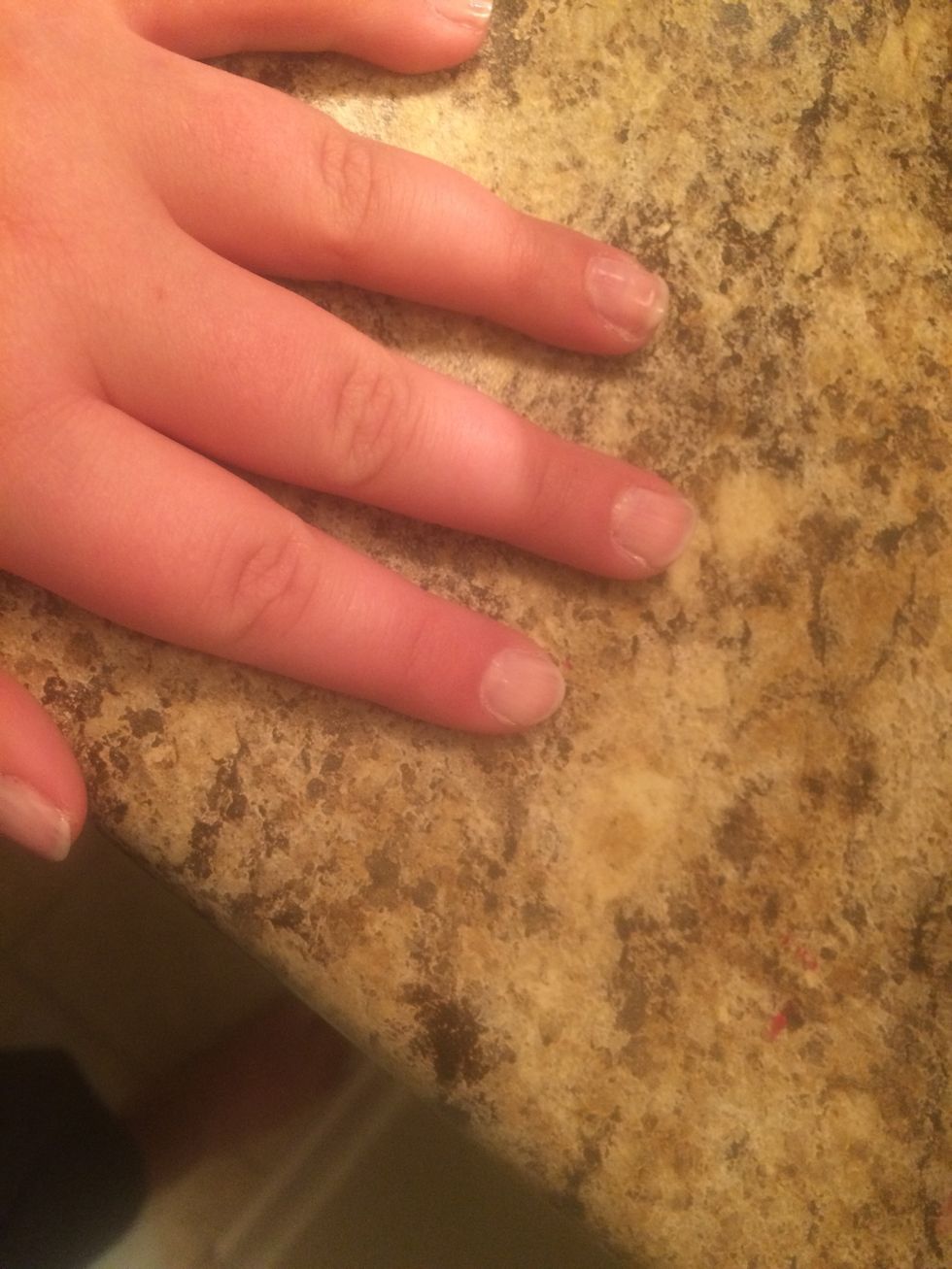 Paint your base coat with either white or a nude shade.