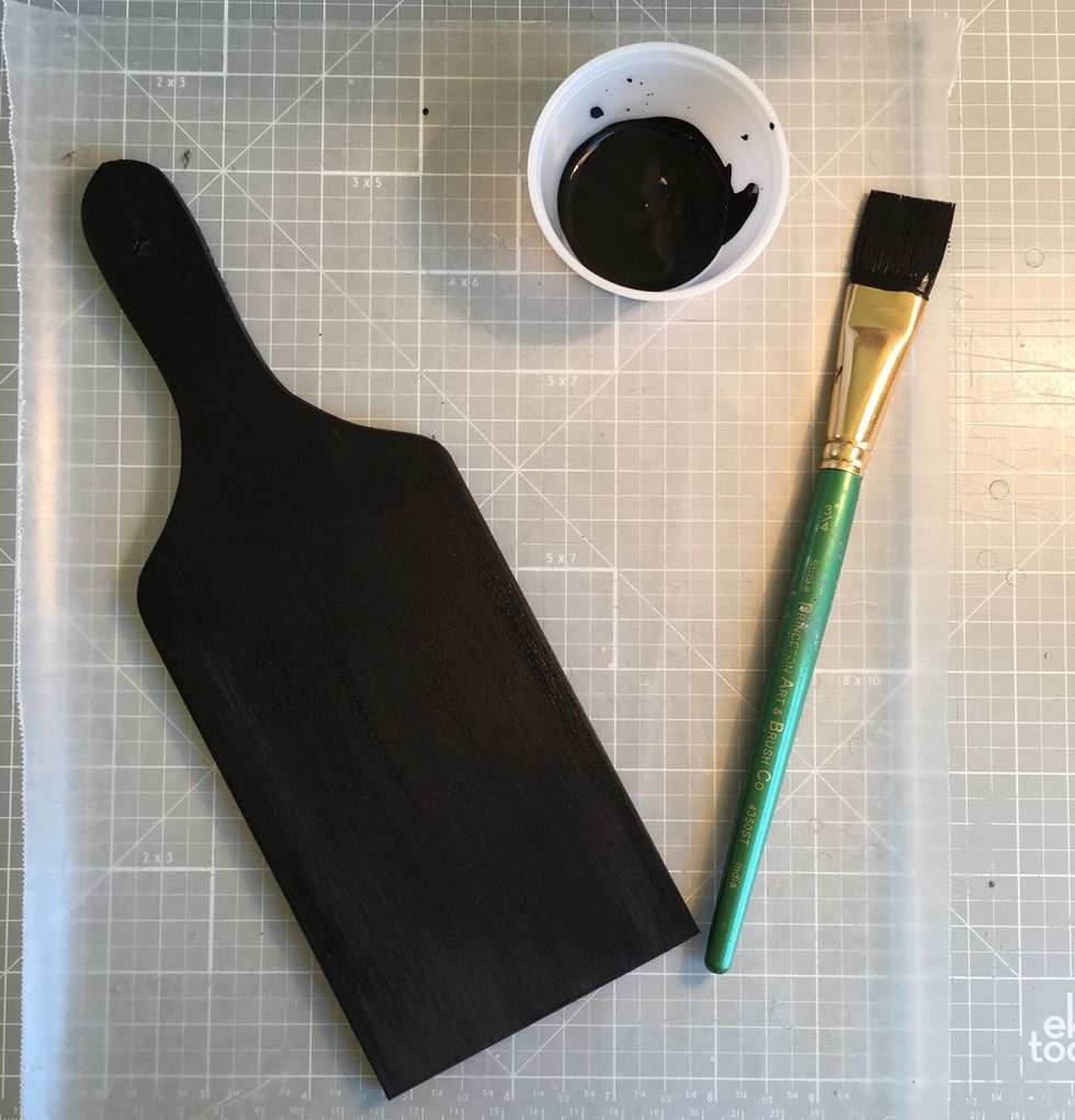Paint your board with a base acrylic paint. I used black.
