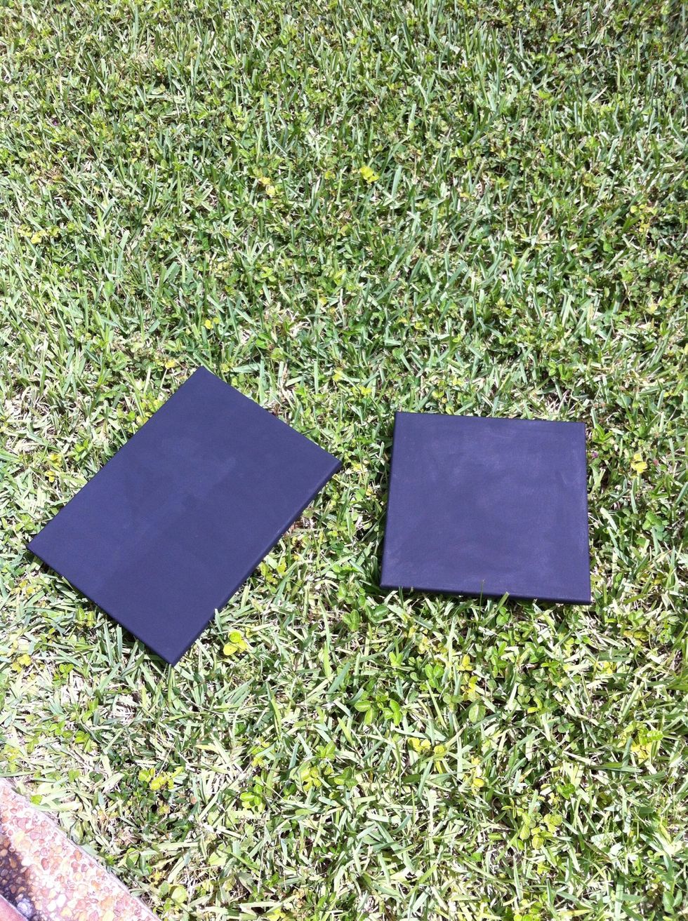 Paint your canvas black and set to dry
