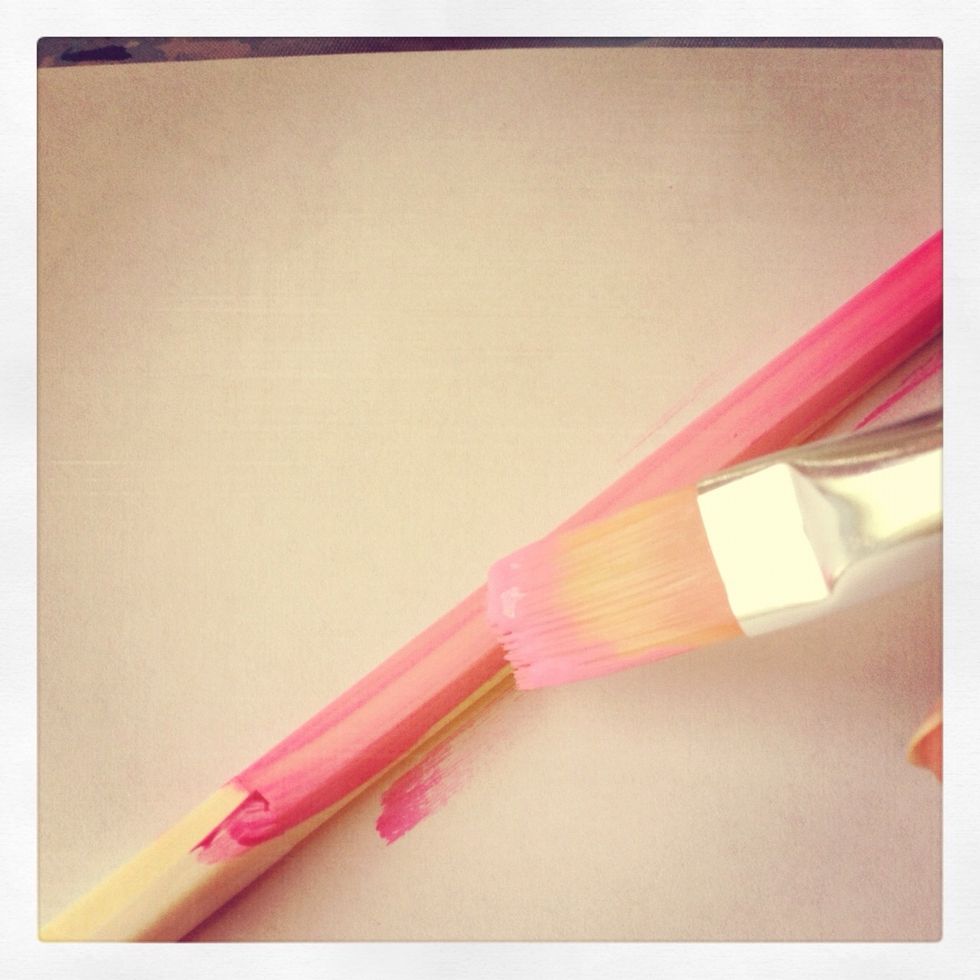 Paint your chopsticks. This may require a couple of coats of paint