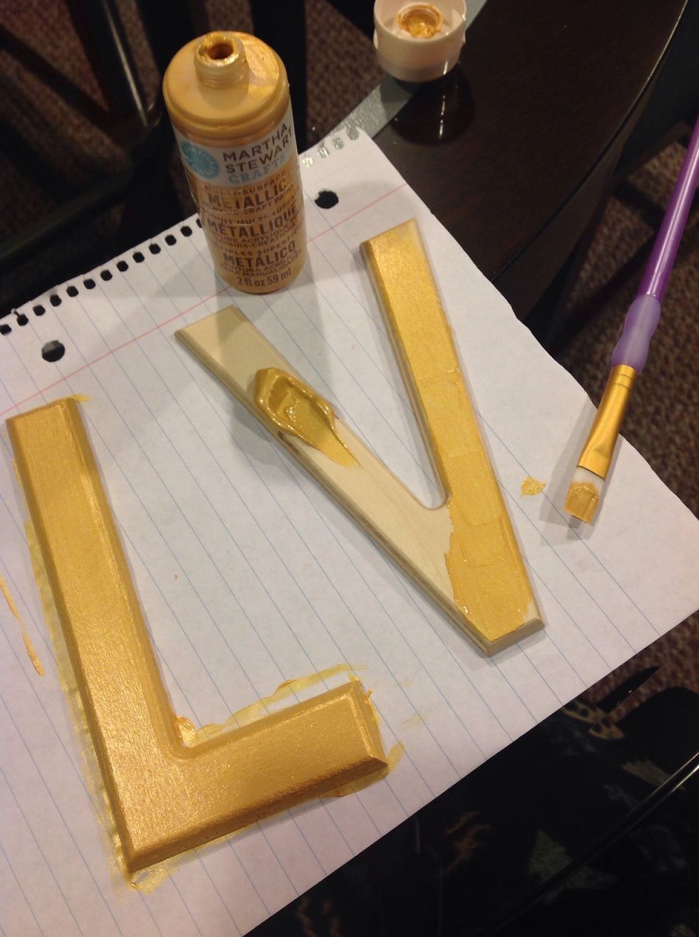 Paint your letters the same color as your sequins