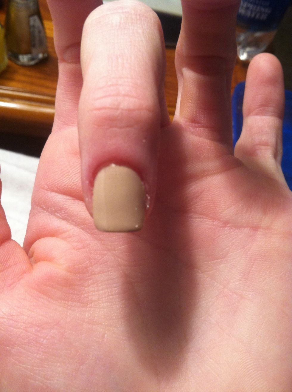 Paint your nails a base color. (I'm using Essie's Cocktails and Coconuts)