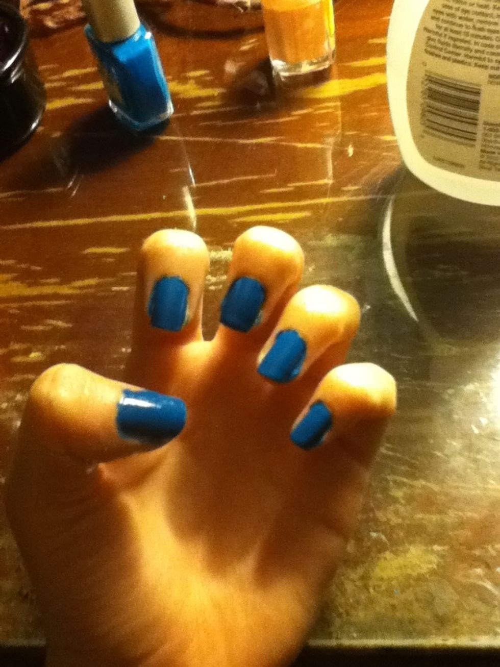 Paint your nails a dark blue!
