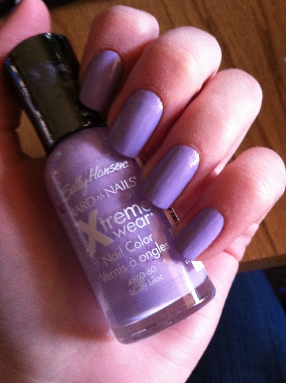 Paint your nails a light purple.