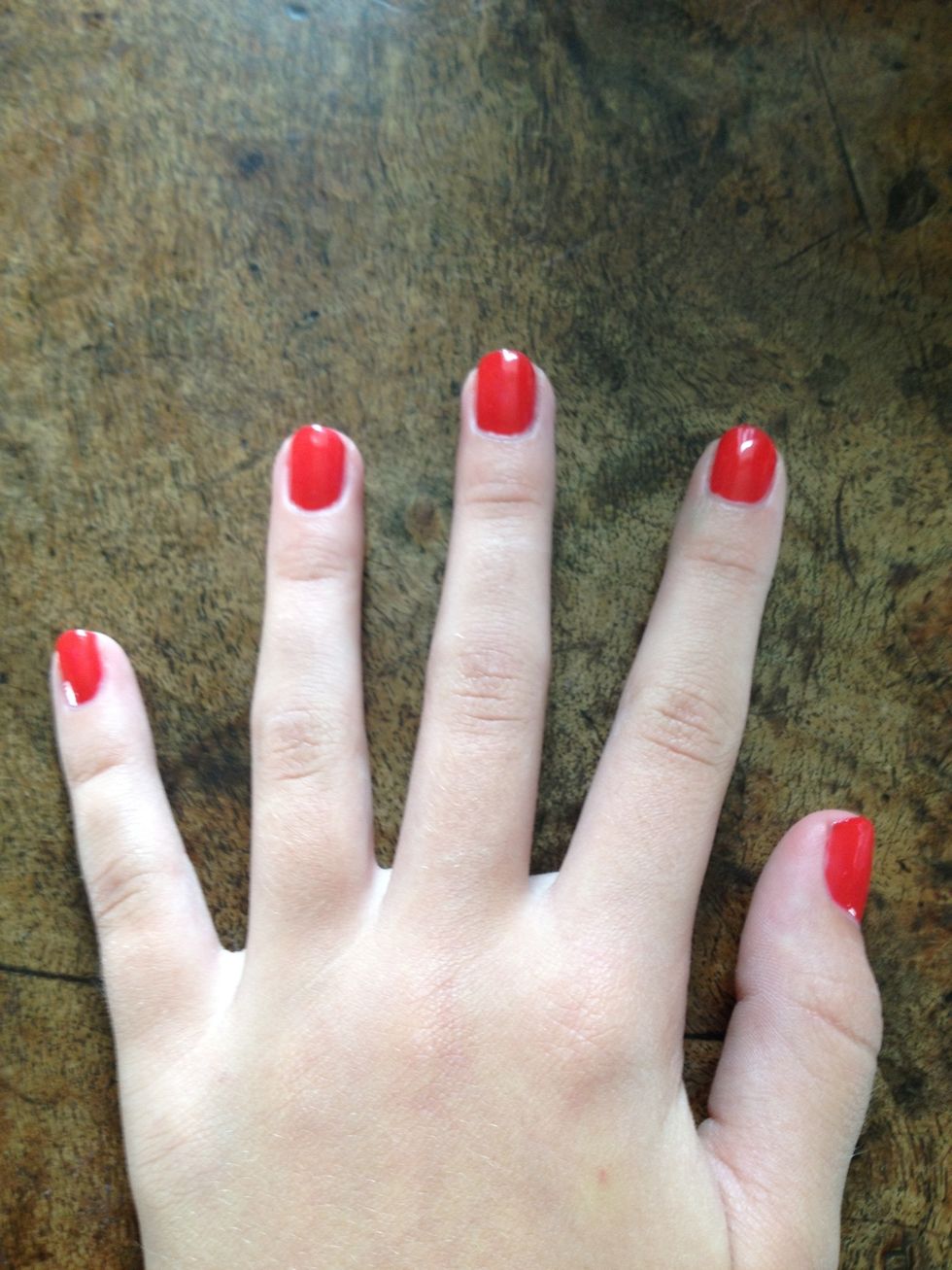 Paint your nails all over in your red. \ud83d\udc85