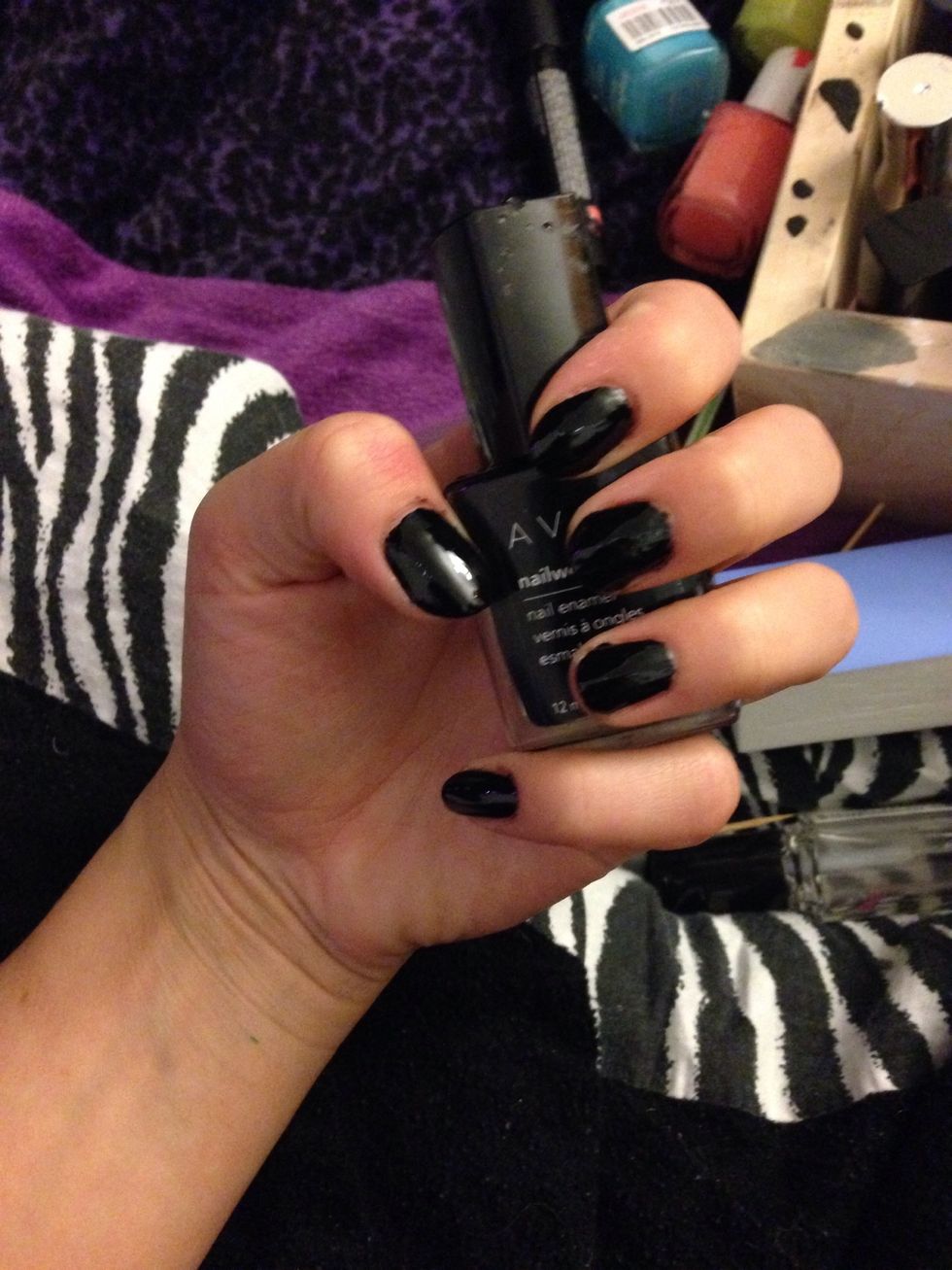 Paint your nails black (or which ever color you want)