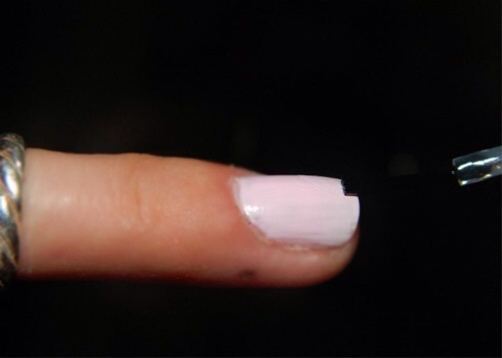 Paint your nails, using the color you chose, as you normally would.