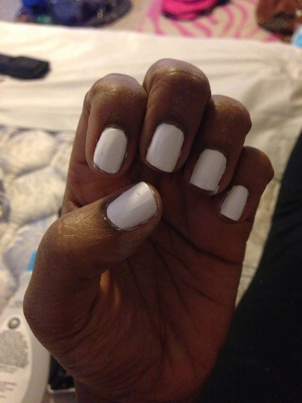 Paint your nails white for a base coat so the color will pop out!