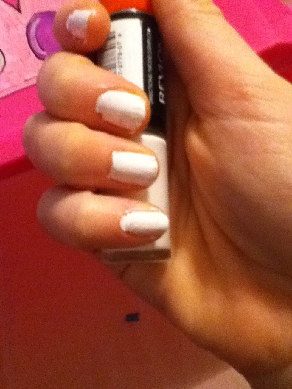 Paint your nails white. I think I need a second coat!