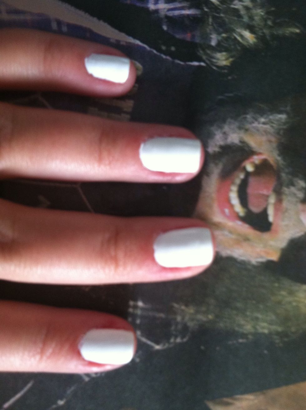 Paint your nails white (i used french manicure white polish that i had)