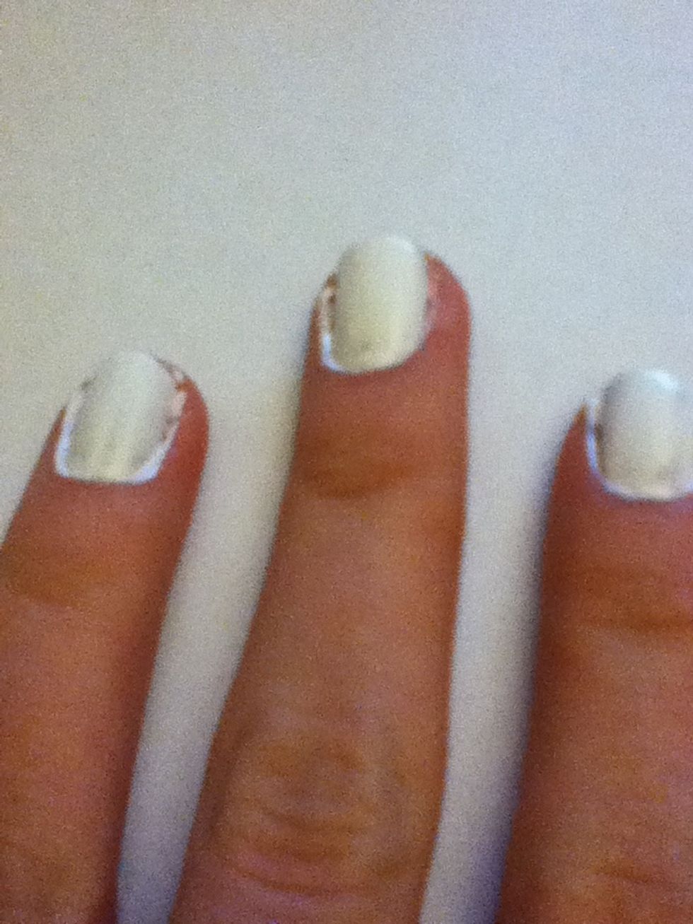 Paint your nails white. Wait until dry.