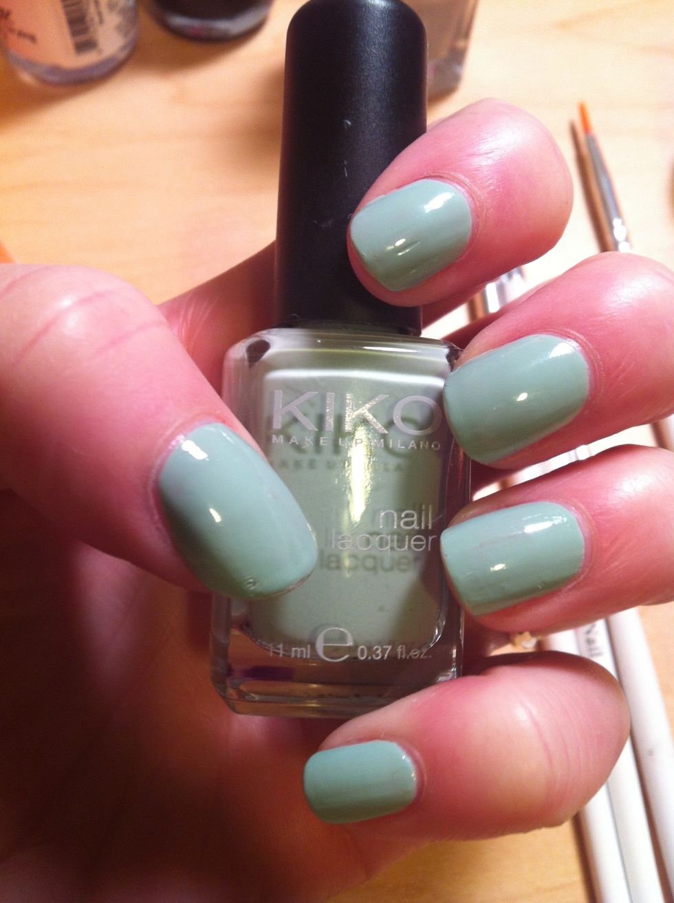 Paint your nails with two coats of your primary polish