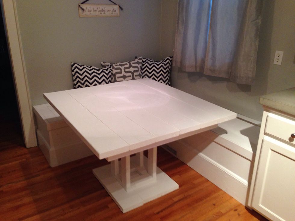 Painted the table and made a few pillows.