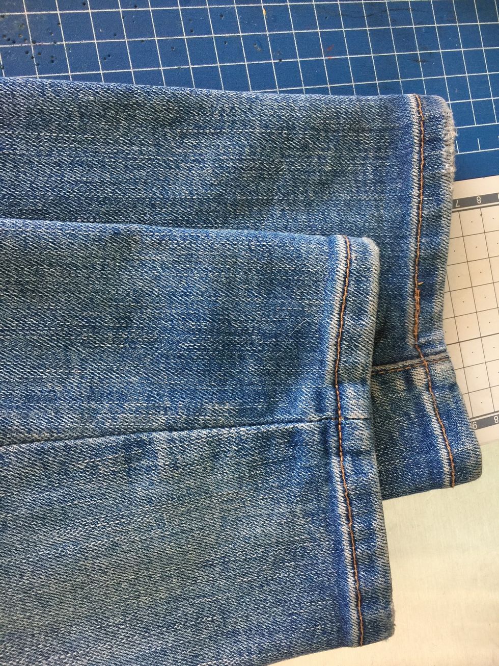 Pair of jeans hem